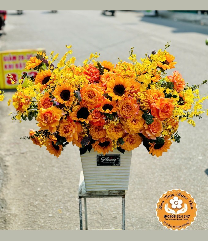 Hộp Hoa Rạng Ngời Hướng Dương