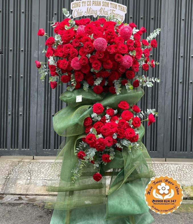 Kệ Hoa Khai Trương Hồng Phát Viên Mãn