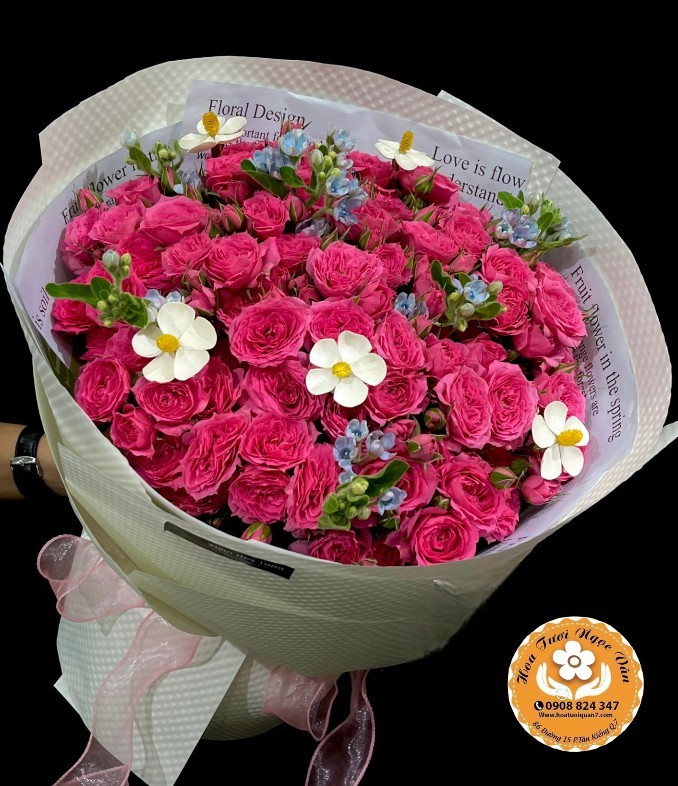 Bó Hoa Hồng Bi 'Trăm Năm Hạnh Phúc'