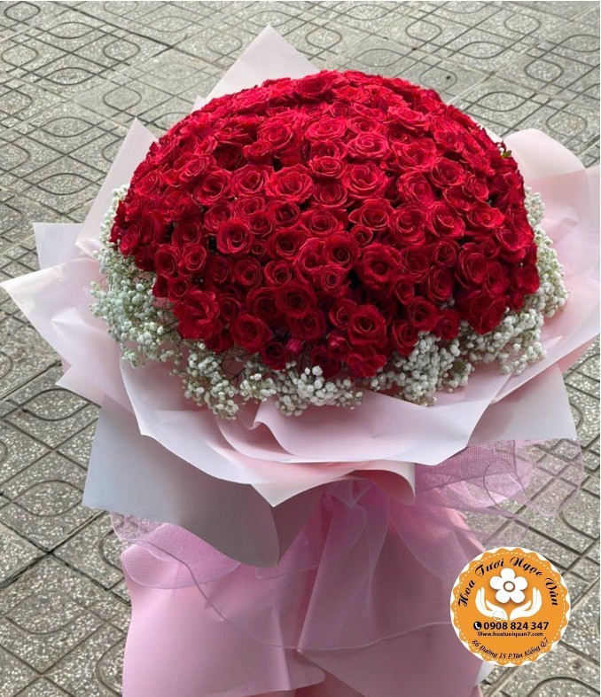 Bó Hoa 99 Hồng Đỏ Tình Yêu Vĩnh Cửu