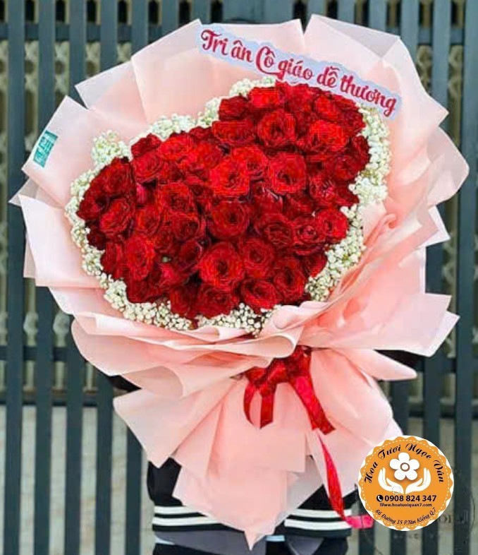 Bó Hoa Trái Tim Kính Yêu