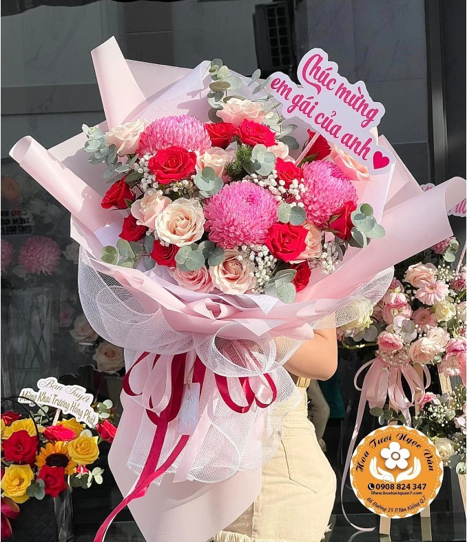 Bó hoa Chúc Mừng "Rạng Rỡ"