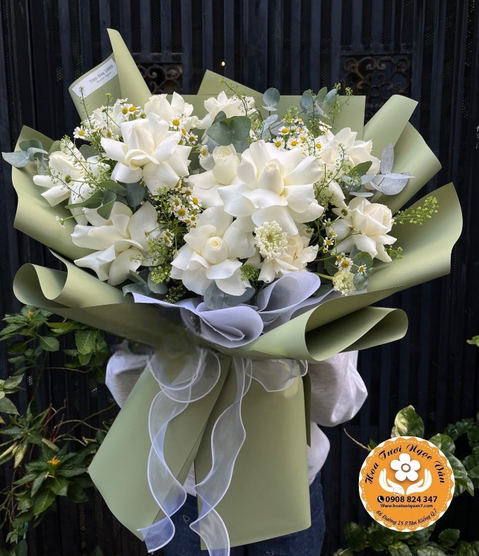 Bó Hoa Dành Dành Tinh Khôi