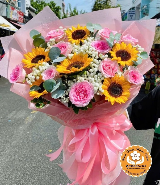 Bó hoa "Nắng Hồng"