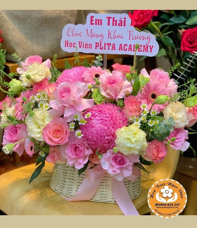 Giỏ Hoa Chúc Mừng "Lời Chúc Ngọt Ngào"
