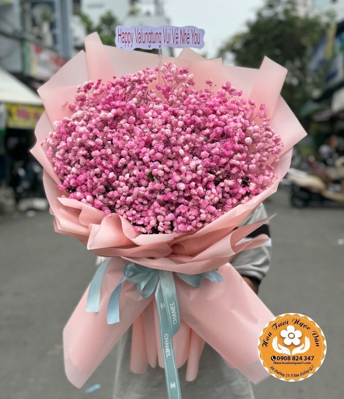 Bó Hoa Baby Hồng Khổng Lồ - Mây Hồng Ngọt Ngào