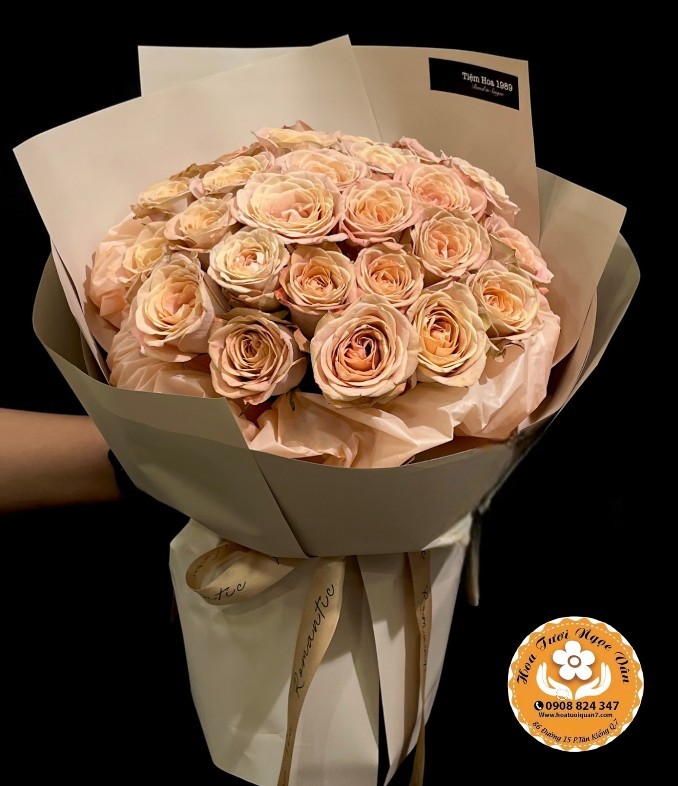 Bó Hoa Hồng Cappuccino 'Chuyện Tình Paris'