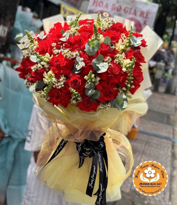 Bó hoa Hồng Đỏ Rực Nắng - Fiery Joy