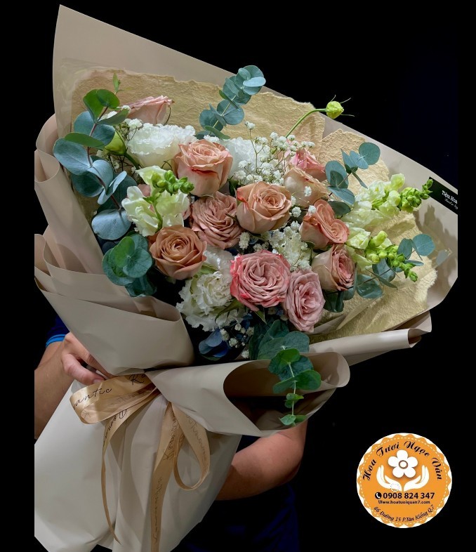 Bó Hoa Hồng "Ngọt Ngào Cappuccino"