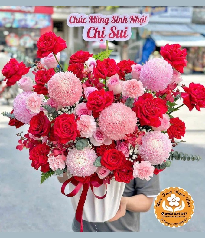 Bình Hoa Sinh Nhật "Niềm Vui Tròn Đầy"