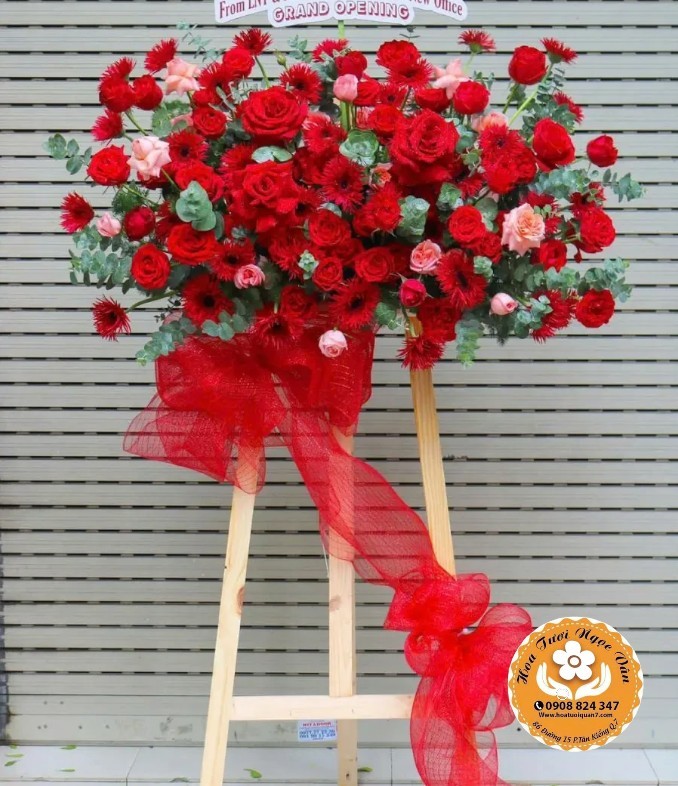 Kệ Hoa Khai Trương Lửa Hồng