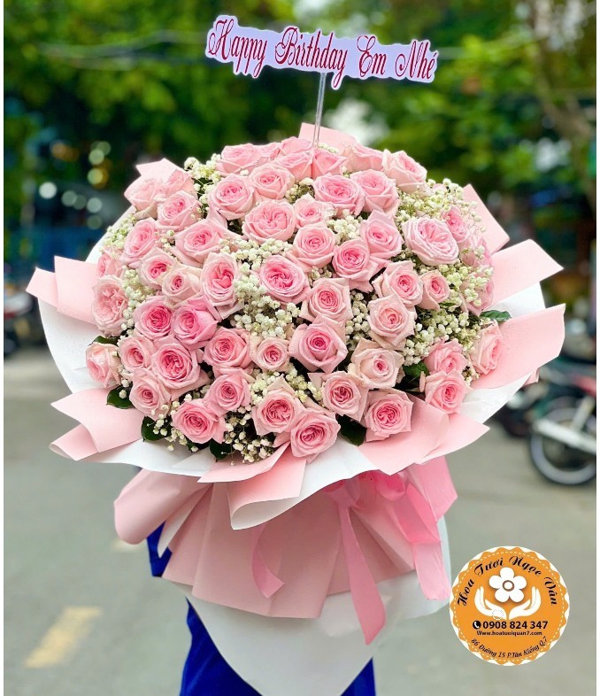 Bó hoa Hồng Phấn Khổng Lồ - Giấc Mơ Ngọt Ngào